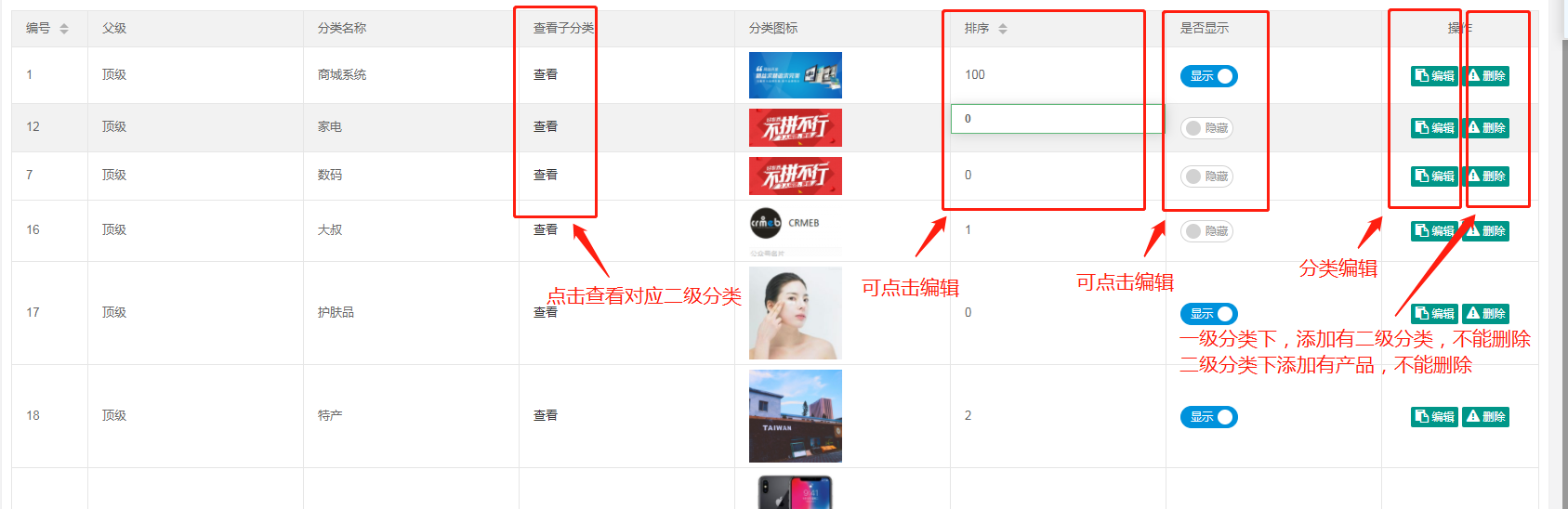 CRMEB商城產(chǎn)品（商品）分類(lèi)管理操作說(shuō)明