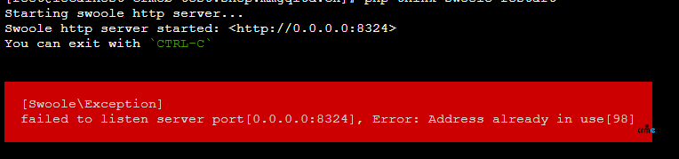 php think swoole restart啟動(dòng)不了，網(wǎng)站打不開。