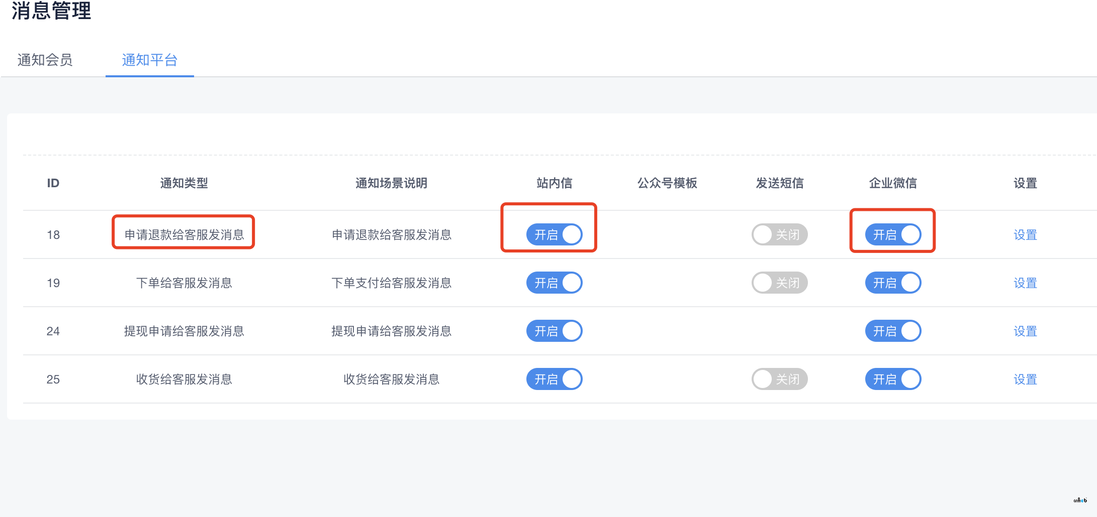申請(qǐng)退款給客服發(fā)消息（通知平臺(tái)失效）